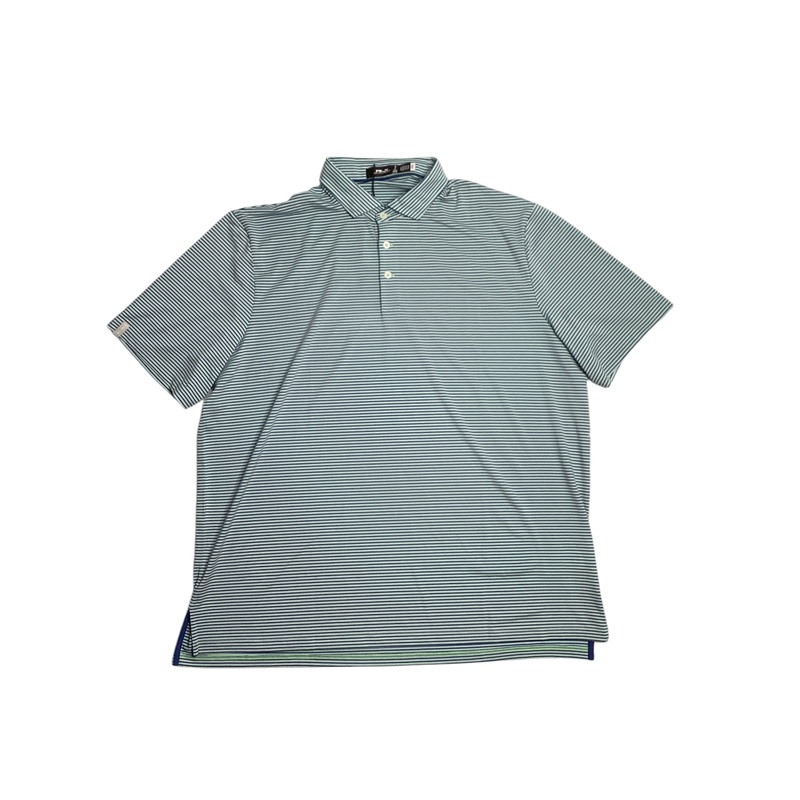 RLX Ralph Lauren Striped Short Sleeve Golf Polo Shirt Green 2XL