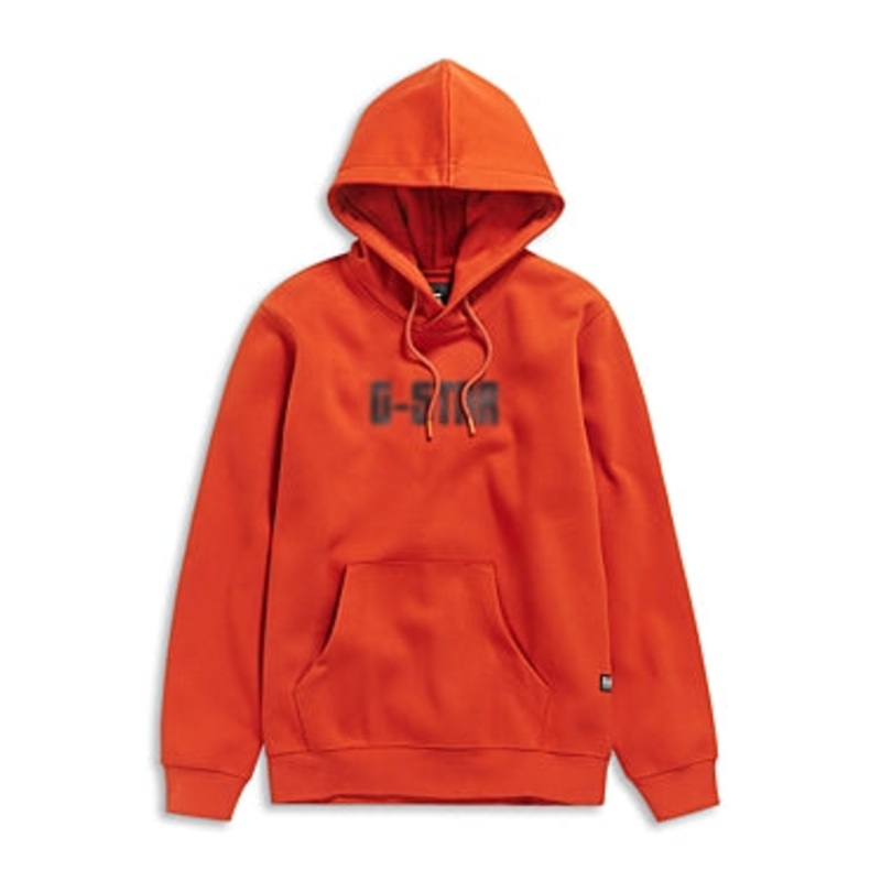 G Star Raw Mens Dotted Pullover Hoodie Sweatshirt Rooibos Tea Orange XL
