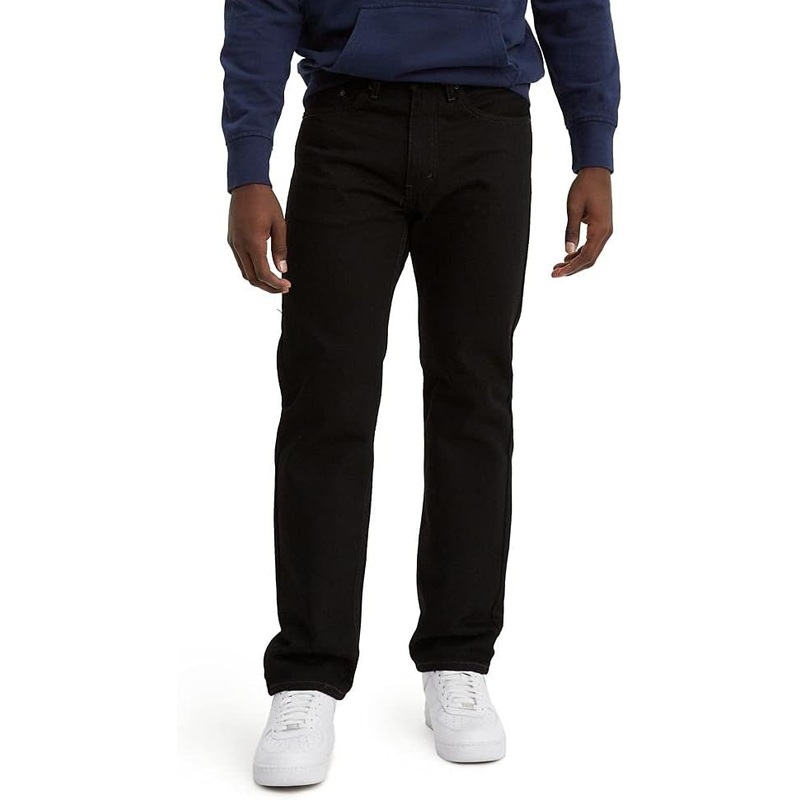 Levis Mens 505 Regular Fit Jeans Black House Cat 36 x 32
