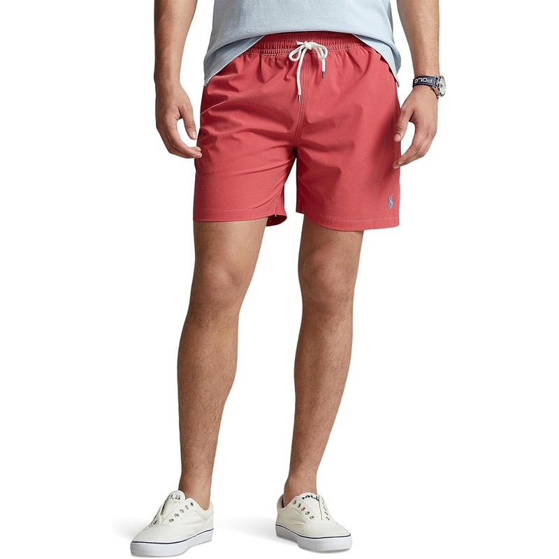Polo Ralph Lauren Men's 5.75 Inch Traveler Classic Swim Trunks Red XL