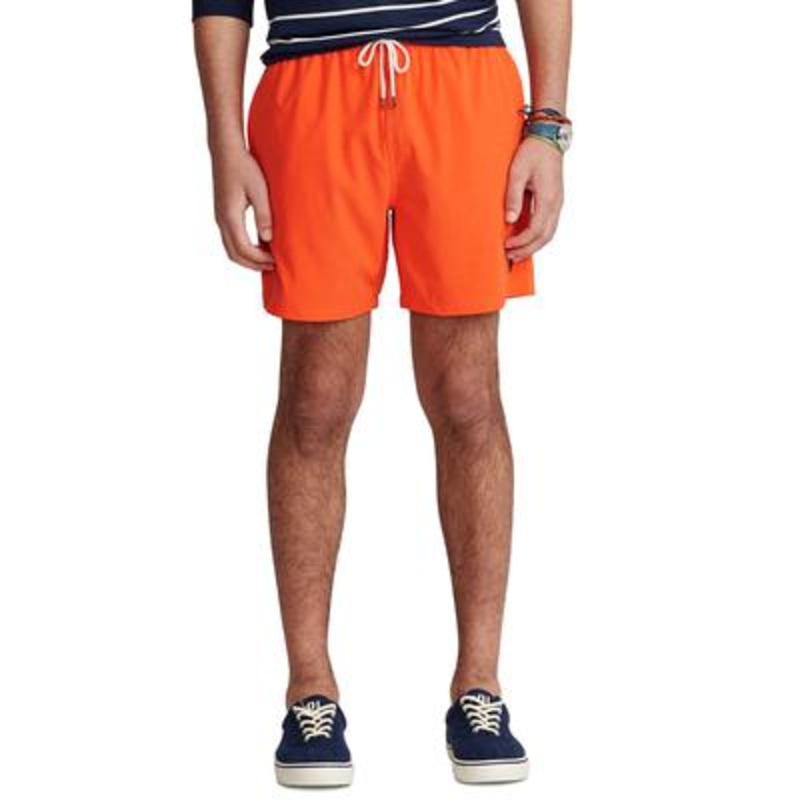 Polo Ralph Lauren Men's 5.75" Traveler Classic Swim Trunks Orange Medium