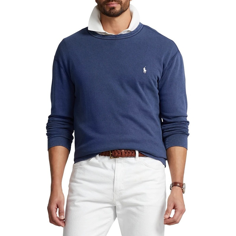 Polo Ralph Lauren Men's Cotton Terry Crewneck Sweatshirt Blue Small