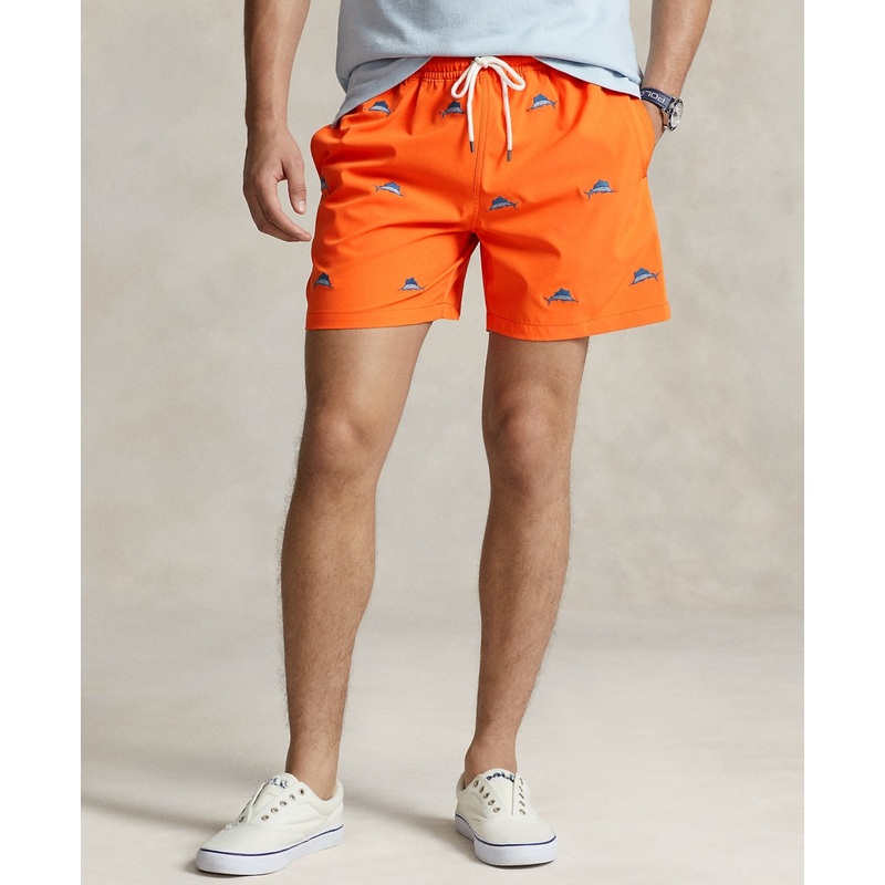 Polo Ralph Lauren Men's Orange Swim Shorts Embroidered Sailfish XL