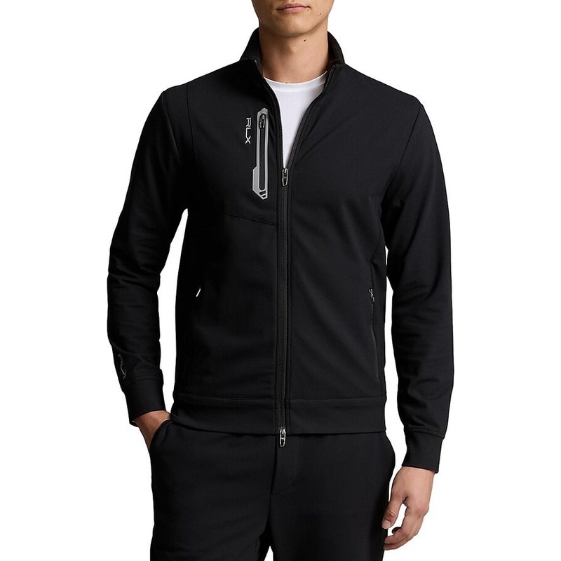 Polo Ralph Lauren Mens Full Zip Warp Track Jacket Sweater Black Small